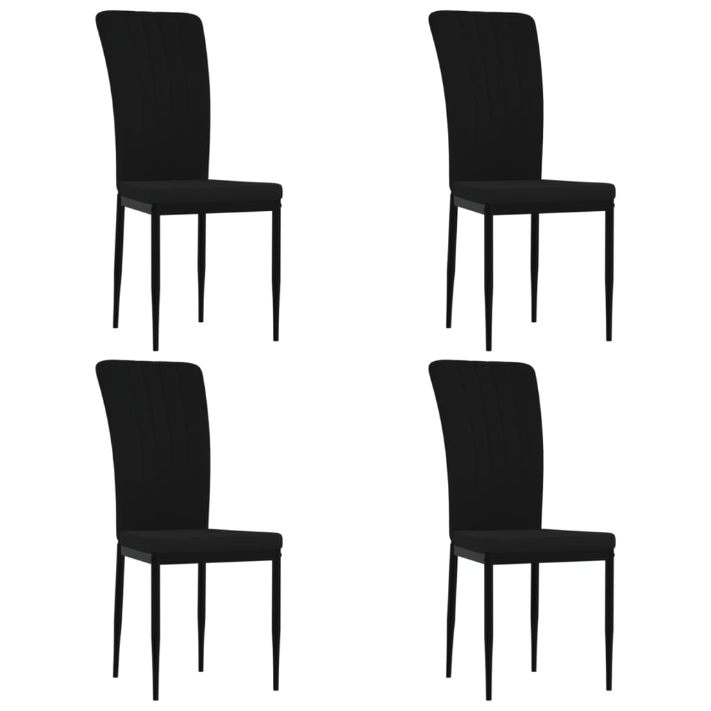 Dining Chairs 4 pcs Black Velvet - Newstart Furniture