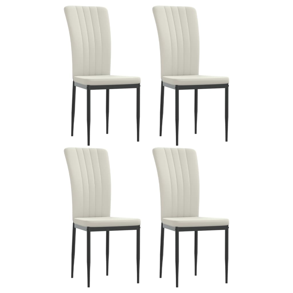 Dining Chairs 4 pcs Cream Velvet - Newstart Furniture
