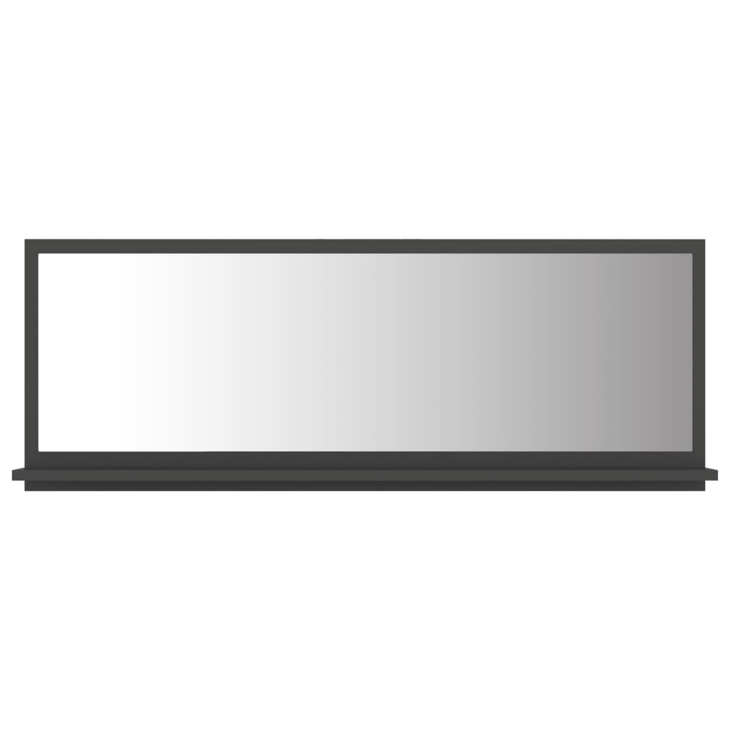 Bathroom Mirror Grey 100x10.5x37 cm Engineered Wood - Newstart Furniture