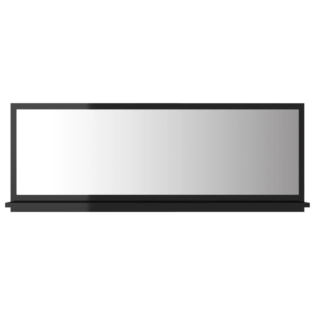 Bathroom Mirror High Gloss Black 100x10.5x37 cm Engineered Wood - Newstart Furniture