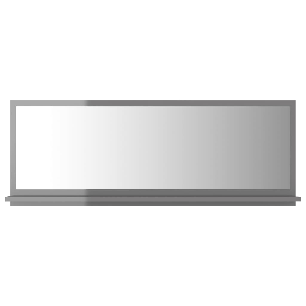 Bathroom Mirror High Gloss Grey 100x10.5x37 cm Engineered Wood - Newstart Furniture