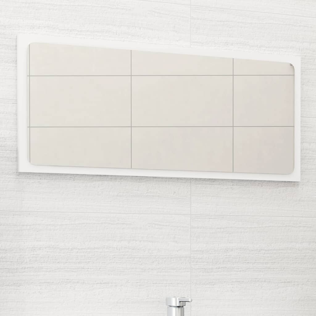 Bathroom Mirror White 80x1.5x37 cm Engineered Wood - Newstart Furniture