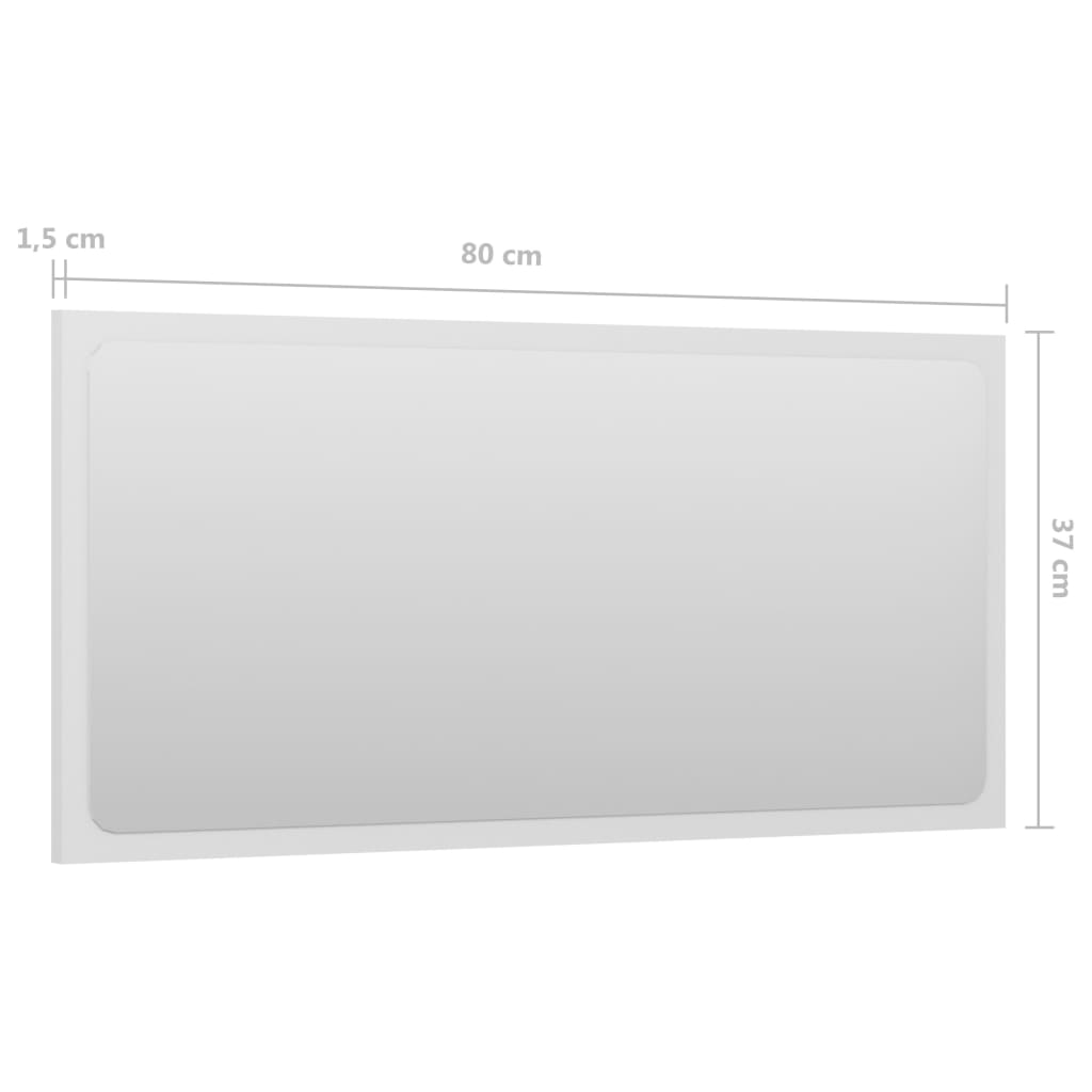 Bathroom Mirror High Gloss White 80x1.5x37 cm Engineered Wood - Newstart Furniture