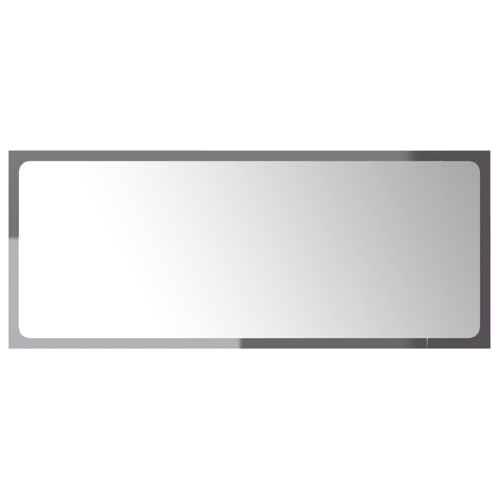 Bathroom Mirror High Gloss Grey 90x1.5x37 cm Engineered Wood - Newstart Furniture