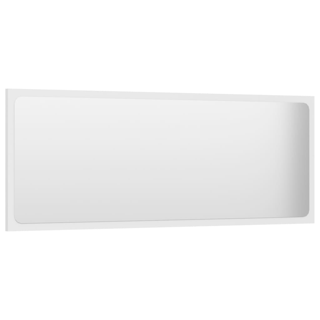 Bathroom Mirror White 100x1.5x37 cm Engineered Wood - Newstart Furniture