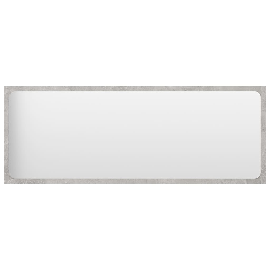 Bathroom Mirror Concrete Grey 100x1.5x37 cm Engineered Wood - Newstart Furniture