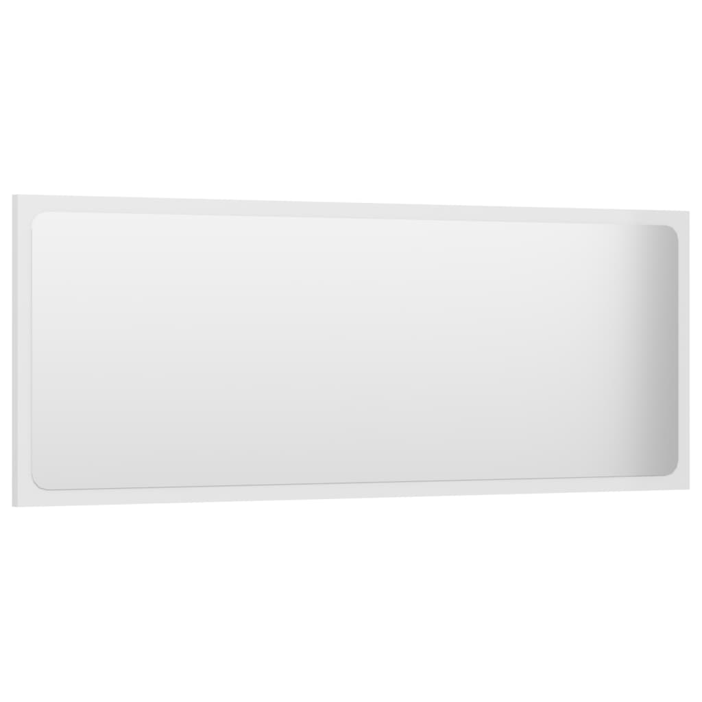 Bathroom Mirror High Gloss White 100x1.5x37 cm Engineered Wood - Newstart Furniture