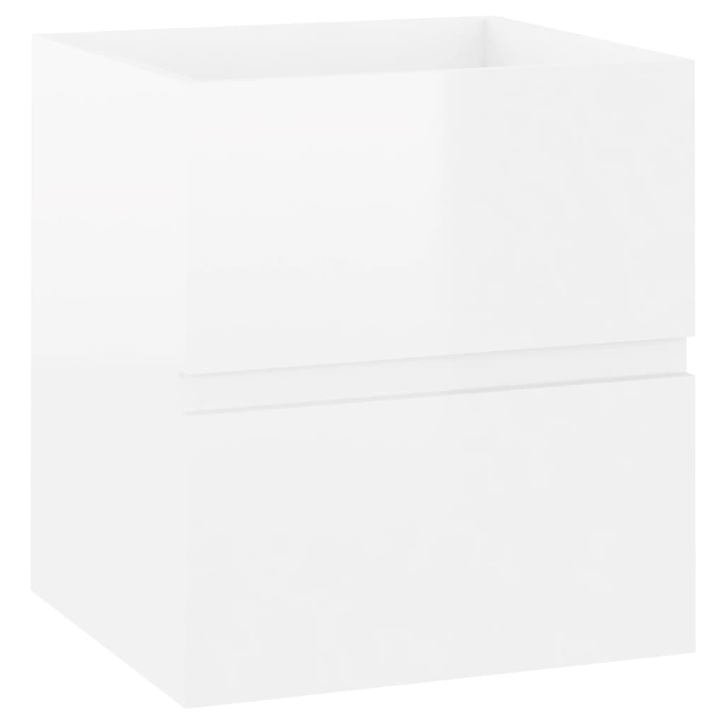 Sink Cabinet High Gloss White 41x38.5x45 cm Engineered Wood - Newstart Furniture