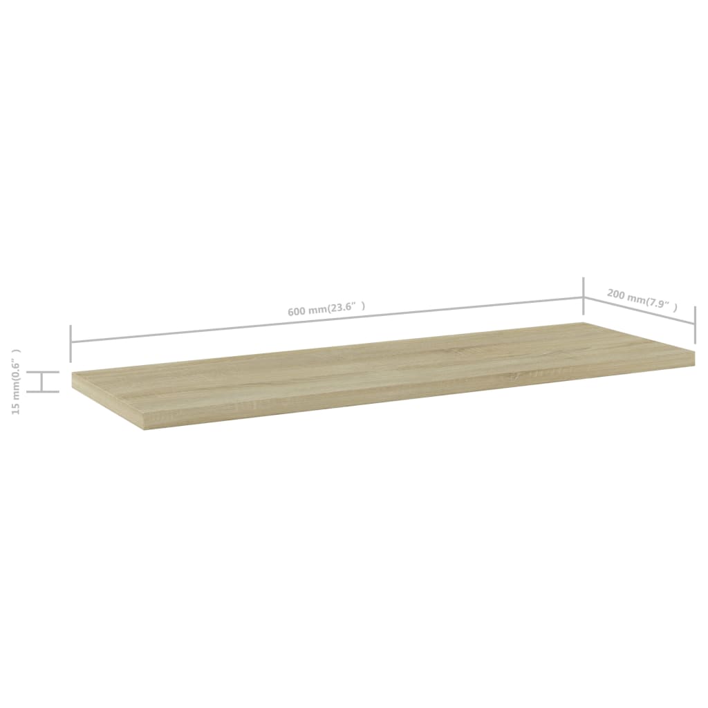 Bookshelf Boards 4 pcs Sonoma Oak 60x20x1.5 cm Engineered Wood - Newstart Furniture