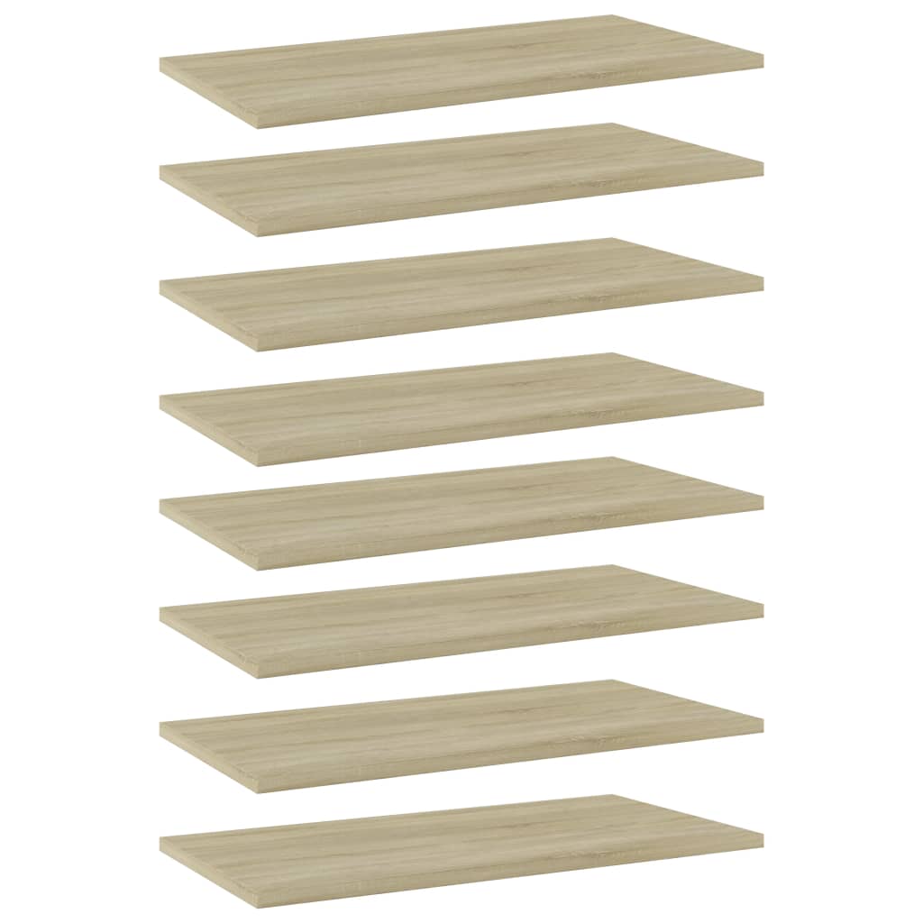Bookshelf Boards 8 pcs Sonoma Oak 60x30x1.5 cm Engineered Wood - Newstart Furniture