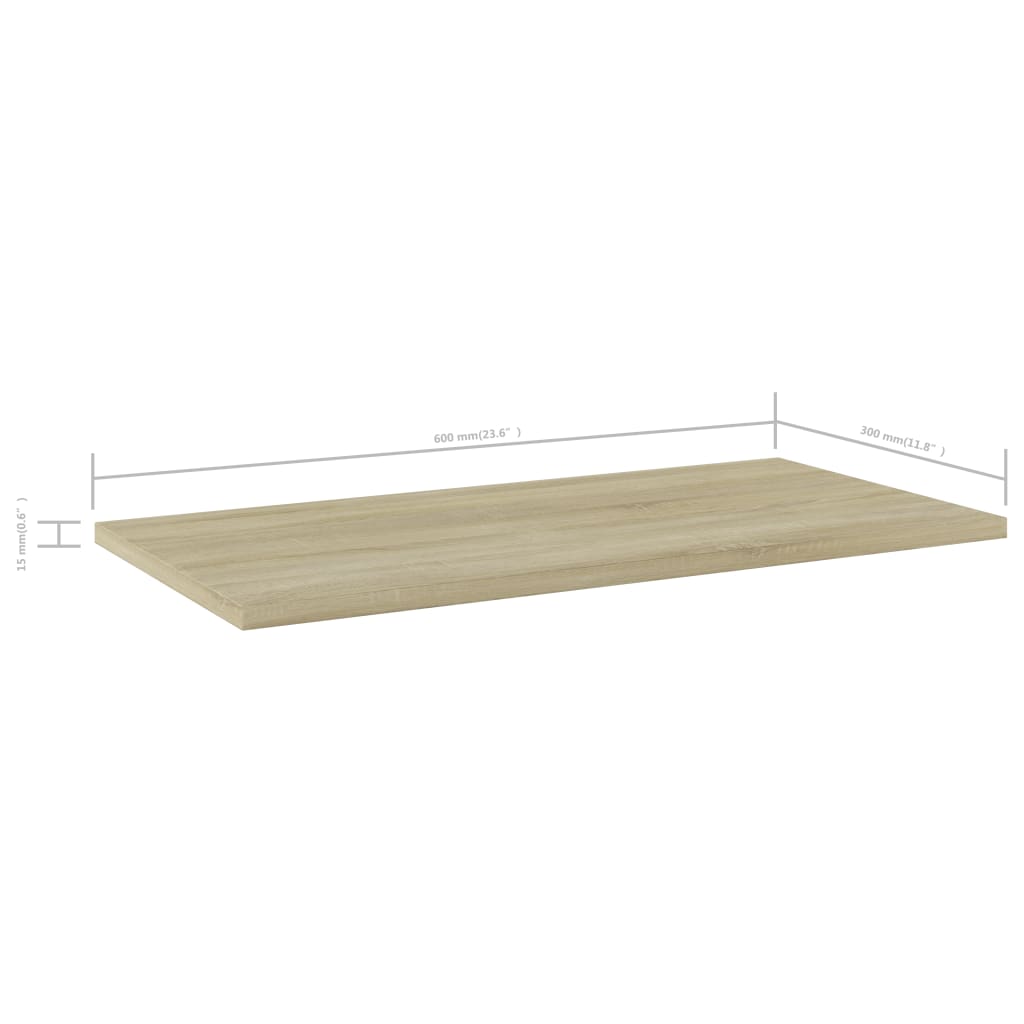 Bookshelf Boards 8 pcs Sonoma Oak 60x30x1.5 cm Engineered Wood - Newstart Furniture