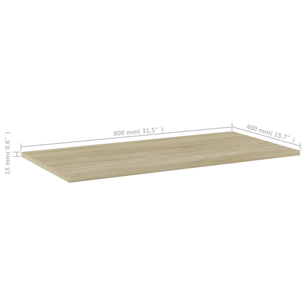 Bookshelf Boards 4 pcs Sonoma Oak 80x40x1.5 cm Engineered Wood - Newstart Furniture