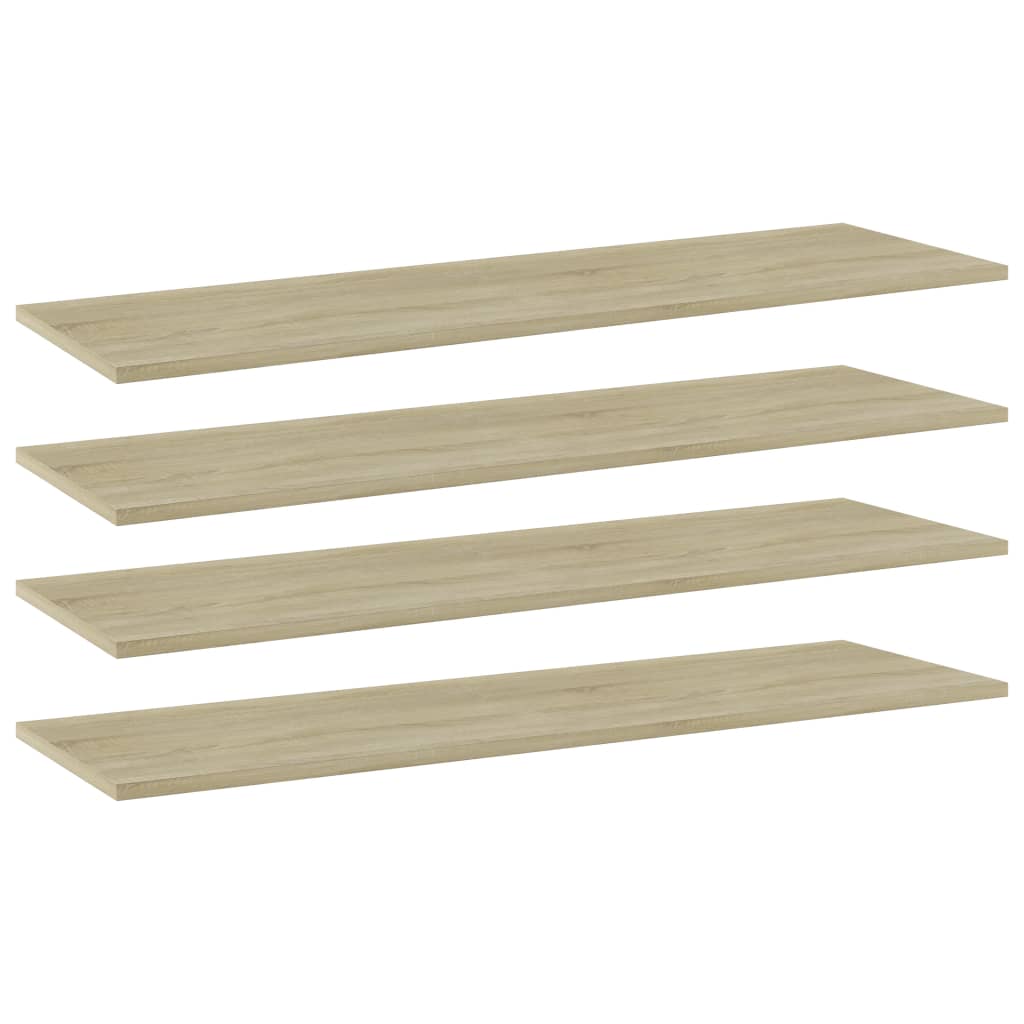 Bookshelf Boards 4 pcs Sonoma Oak 100x30x1.5 cm Engineered Wood - Newstart Furniture