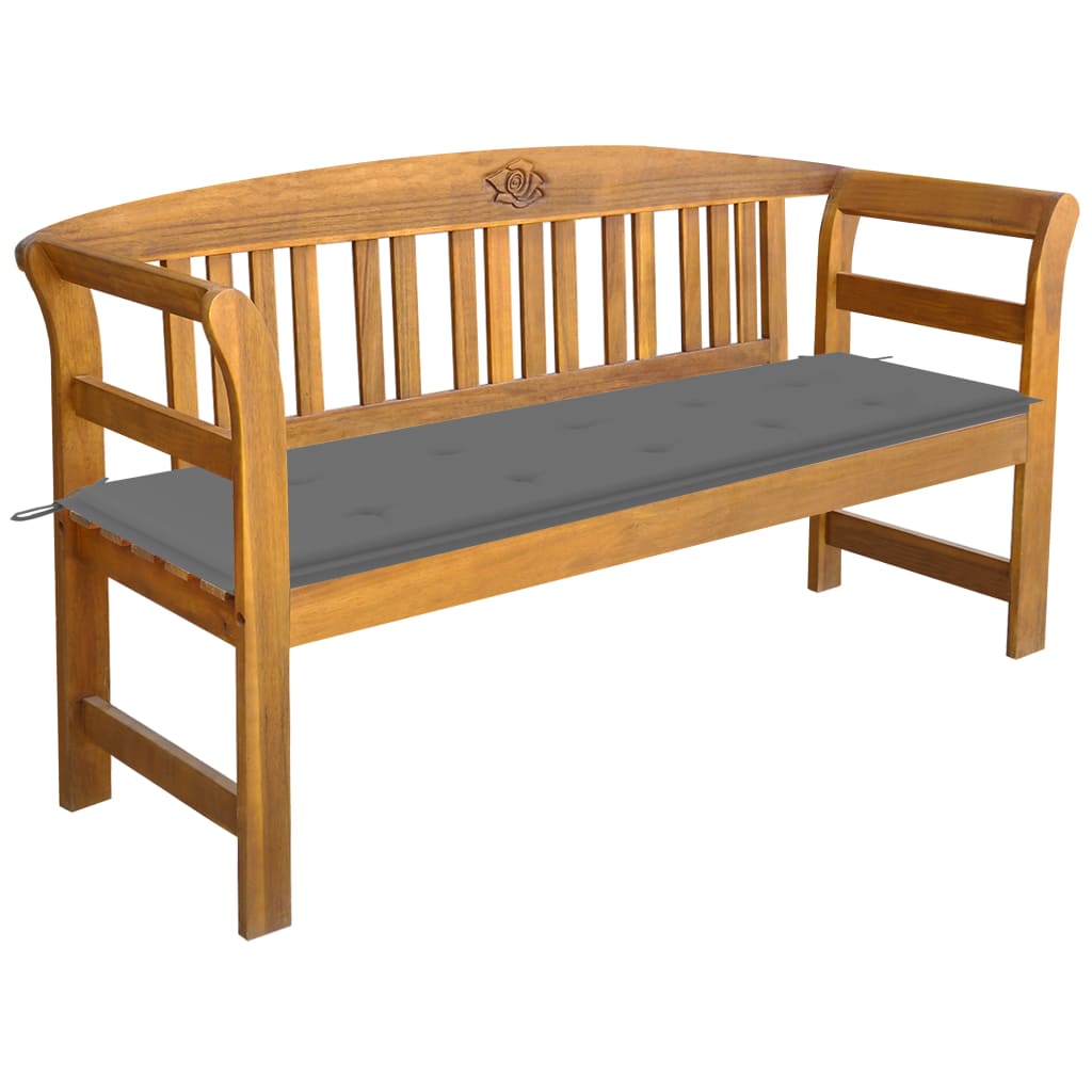 Garden Bench with Cushion 157 cm Solid Acacia Wood - Newstart Furniture
