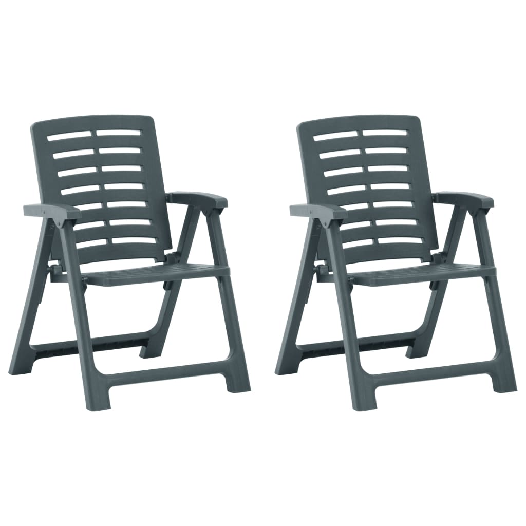 Garden Chairs 2 pcs Plastic Green - Newstart Furniture