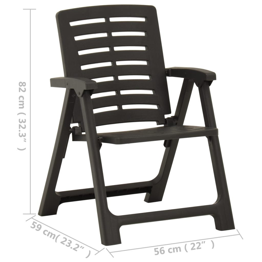 Garden Chairs 2 pcs Plastic Anthracite - Newstart Furniture