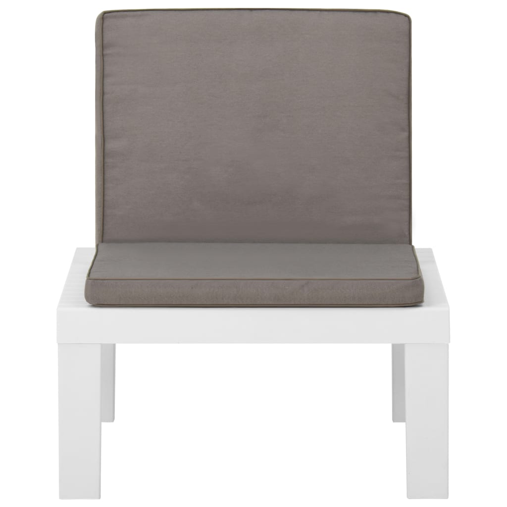 Garden Lounge Chair with Cushion Plastic White - Newstart Furniture