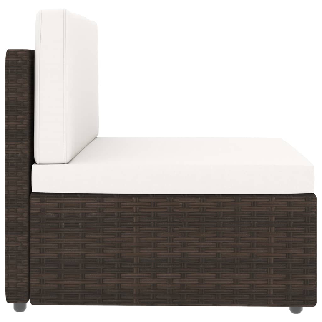 7 Piece Garden Lounge Set with Cushions Brown Poly Rattan - Newstart Furniture