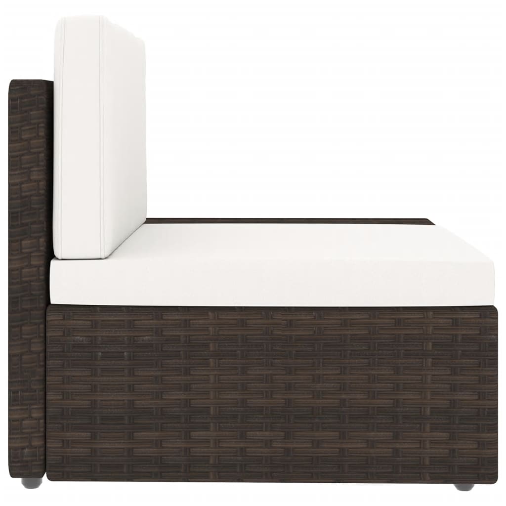 9 Piece Garden Lounge Set with Cushions Brown Poly Rattan - Newstart Furniture