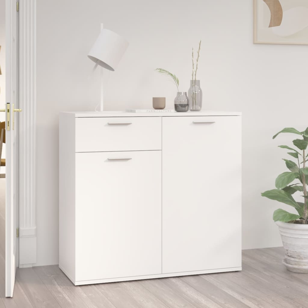 Sideboard White 80x36x75 cm Engineered Wood - Newstart Furniture