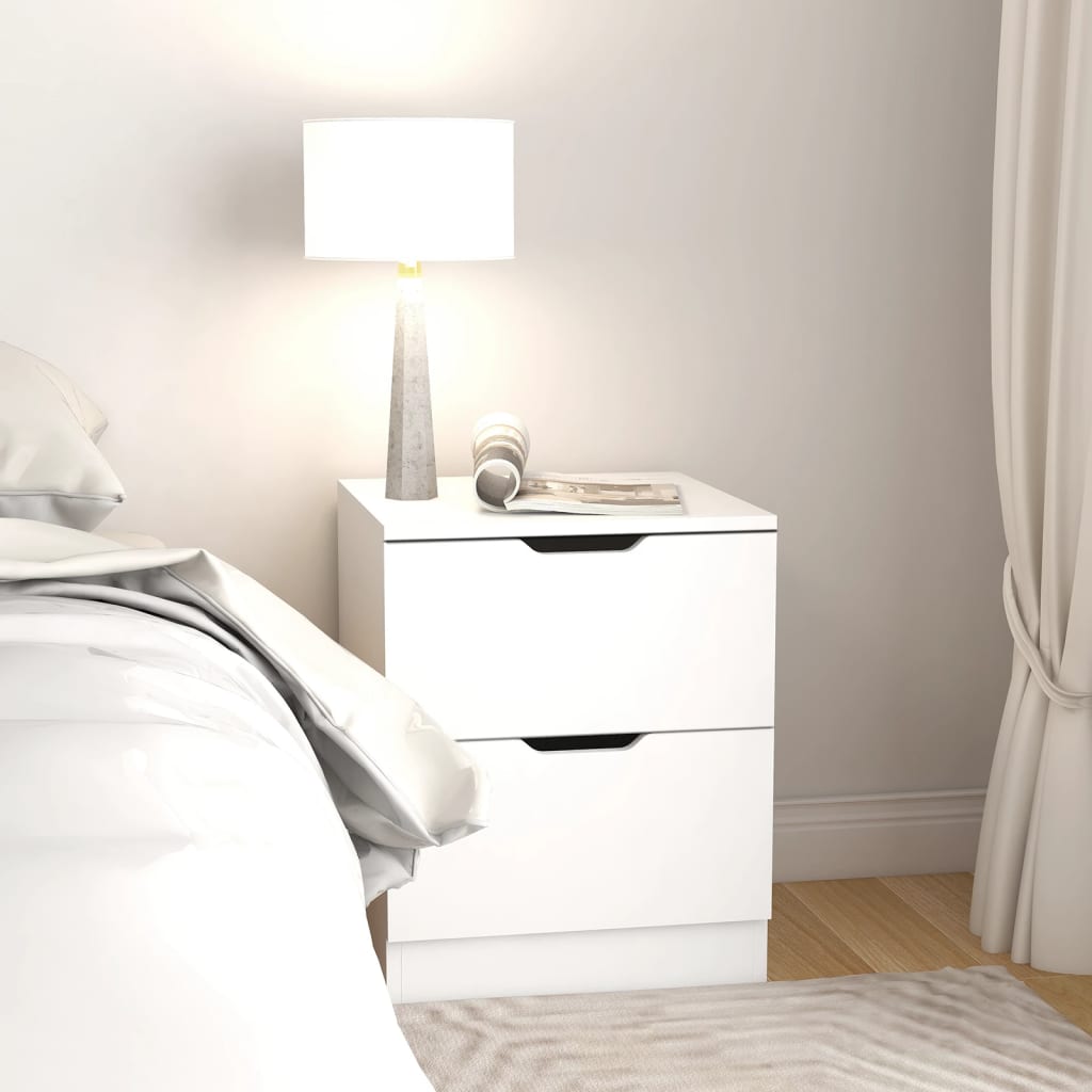 Bedside Cabinet White 40x40x50 cm Engineered Wood - Newstart Furniture