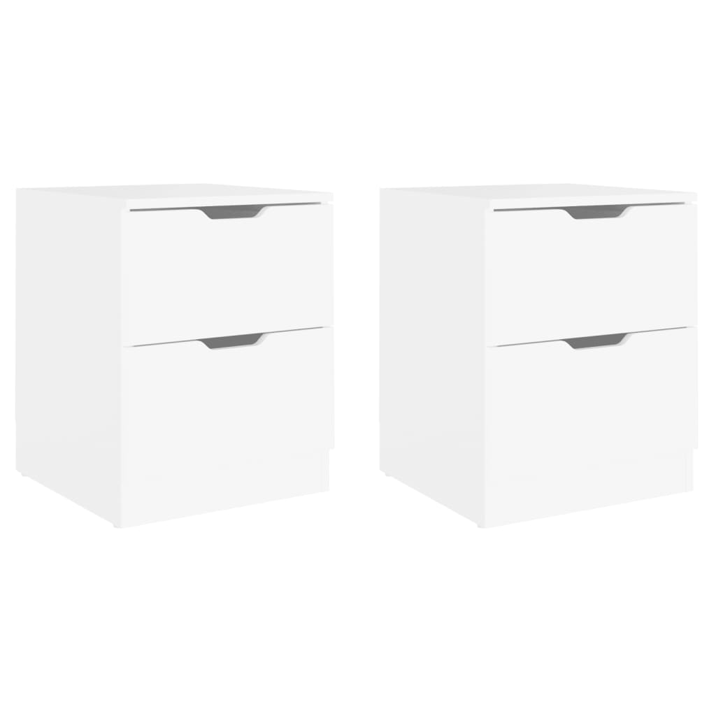 Bedside Cabinets 2 pcs White 40x40x50 cm Engineered Wood - Newstart Furniture