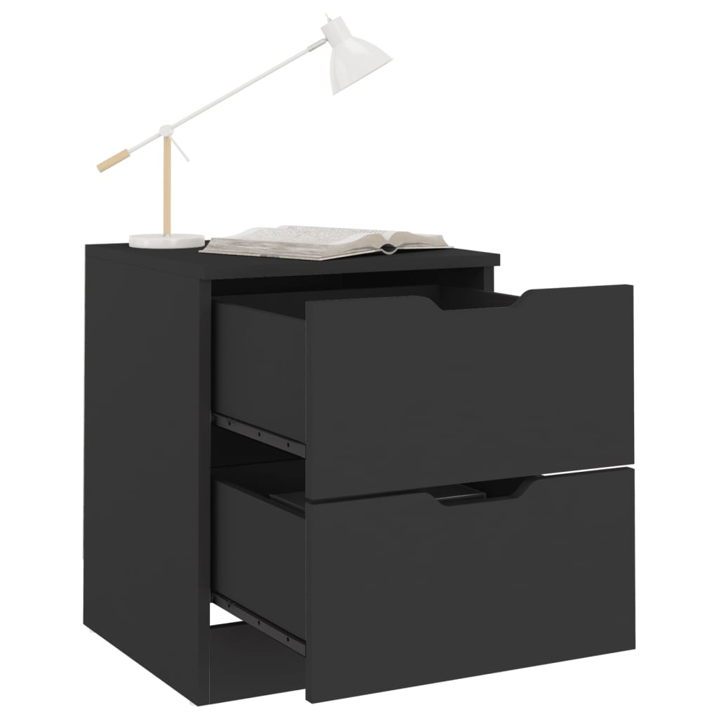 Bedside Cabinet Black 40x40x50 cm Engineered Wood - Newstart Furniture