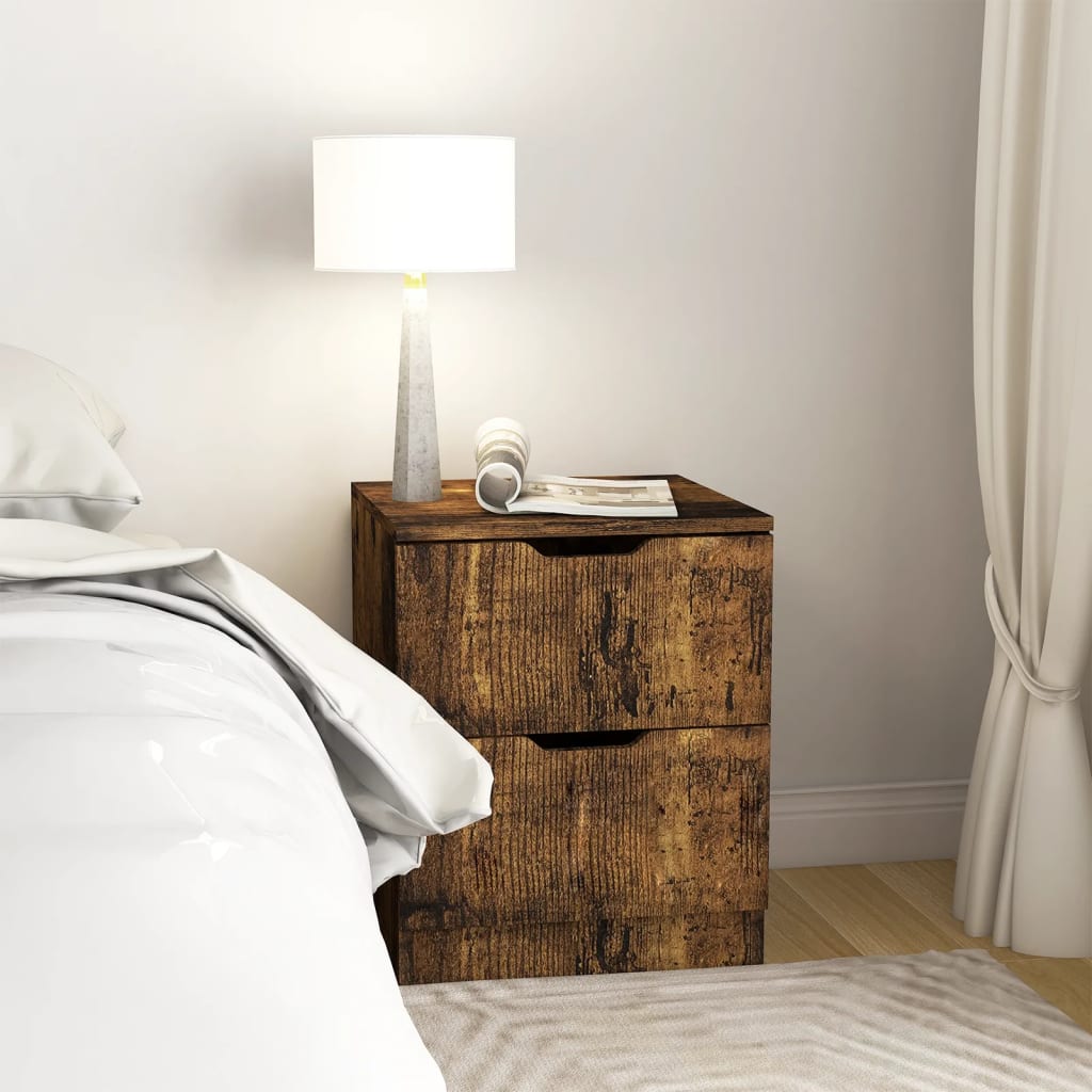 Bedside Cabinet Smoked Oak 40x40x50 cm Engineered Wood - Newstart Furniture