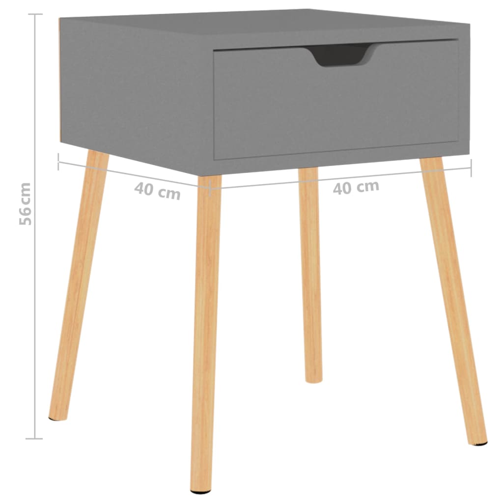 Bedside Cabinet Grey 40x40x56 cm Engineered Wood - Newstart Furniture