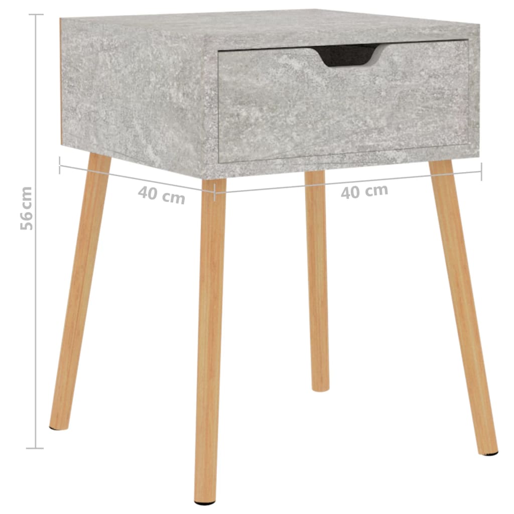 Bedside Cabinets 2 pcs Concrete Grey 40x40x56 cm Engineered Wood - Newstart Furniture