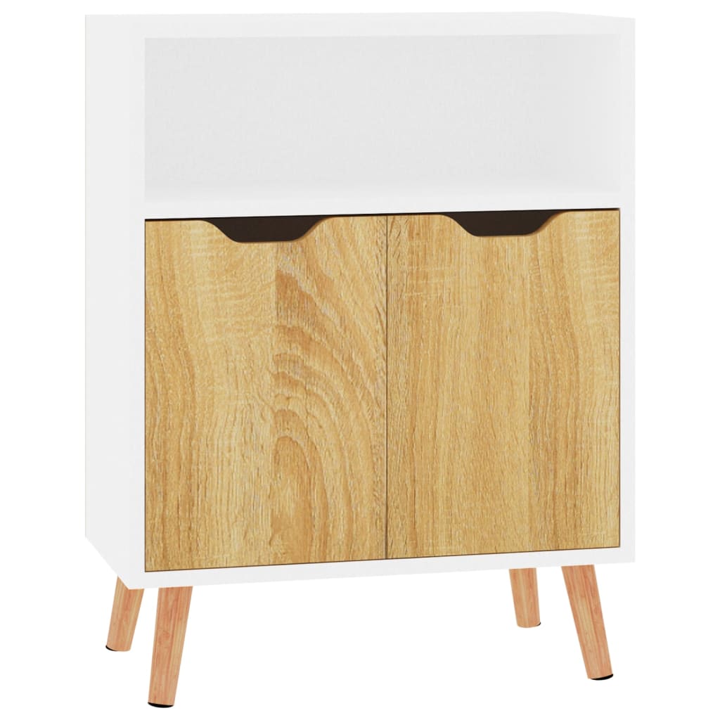 Sideboard White and Sonoma Oak 60x30x72 cm Engineered Wood - Newstart Furniture