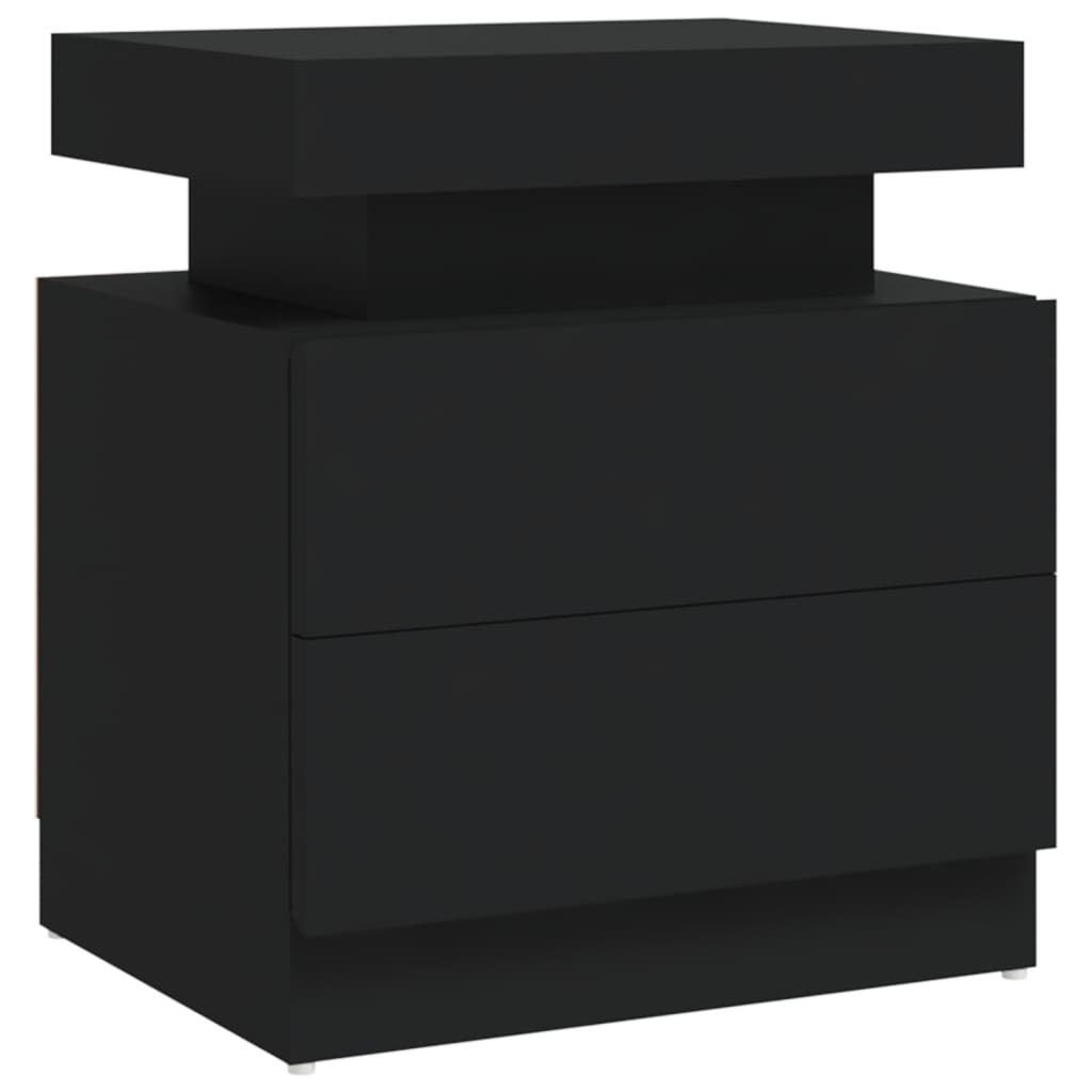 Bedside Cabinet Black 45x35x52 cm Engineered Wood - Newstart Furniture