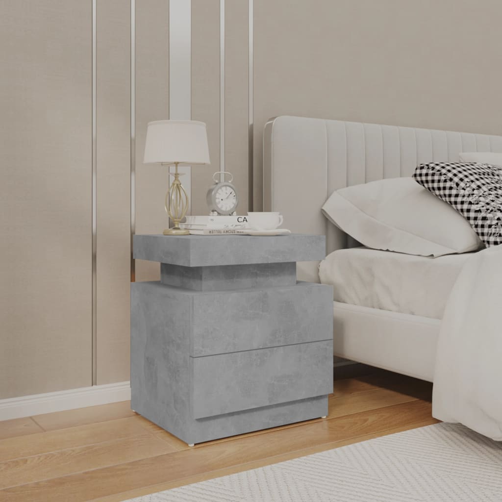 Bedside Cabinet Concrete Grey 45x35x52 cm Engineered Wood - Newstart Furniture