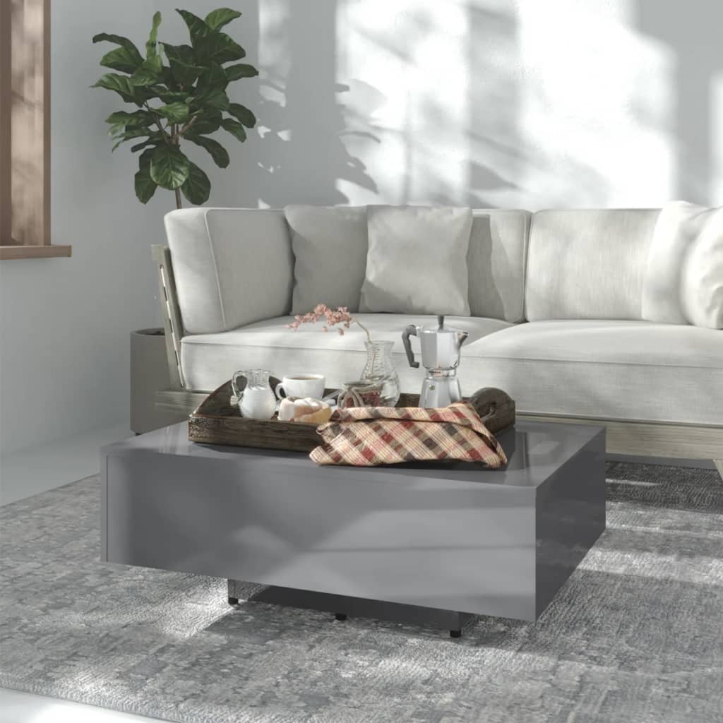 Coffee Table High Gloss Grey 85x55x31 cm Engineered Wood - Newstart Furniture