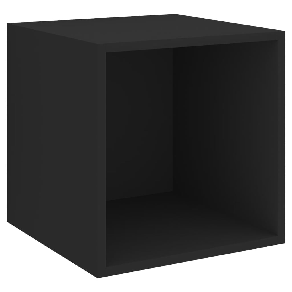 Wall Cabinets 2 pcs Black 37x37x37 cm Engineered Wood - Newstart Furniture