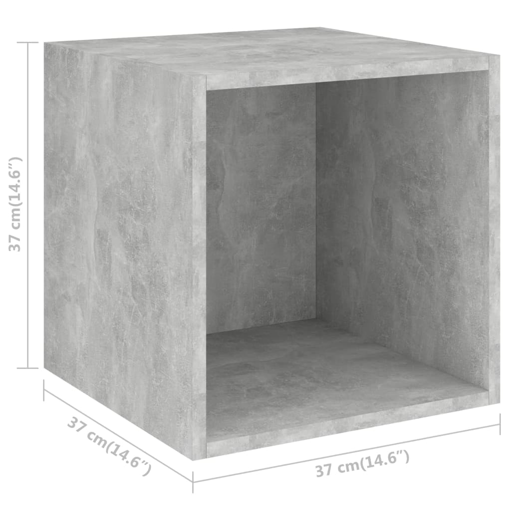 Wall Cabinets 2 pcs Concrete Grey 37x37x37 cm Engineered Wood - Newstart Furniture