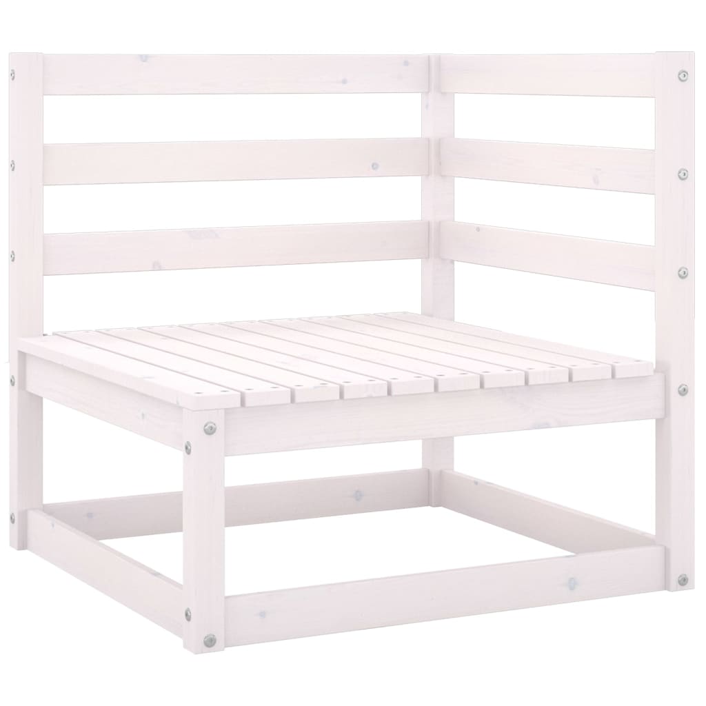 Garden Corner Sofa White Solid Pinewood - Newstart Furniture