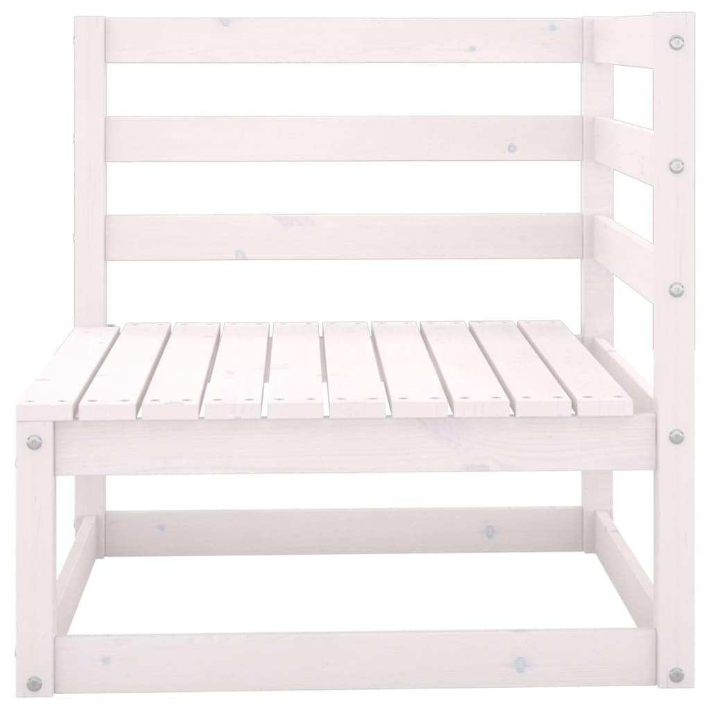 Garden Corner Sofa White Solid Pinewood - Newstart Furniture