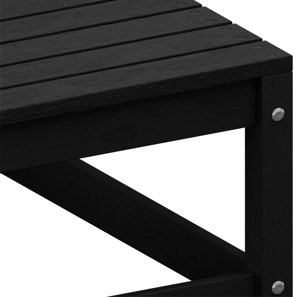 Garden Corner Sofas 2 pcs Black Solid Pinewood - Newstart Furniture