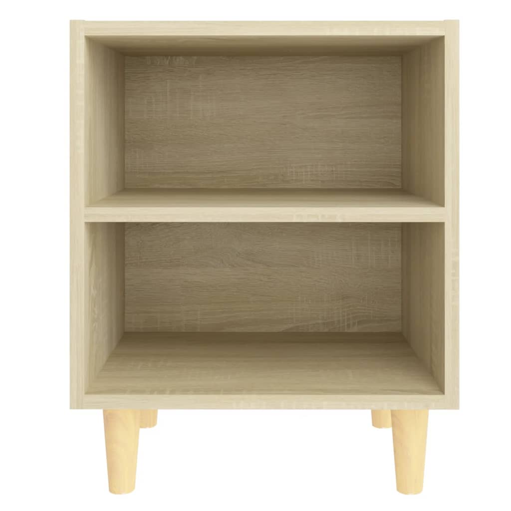 Bed Cabinets with Solid Wood Legs 2 pcs Sonoma Oak 40x30x50 cm - Newstart Furniture