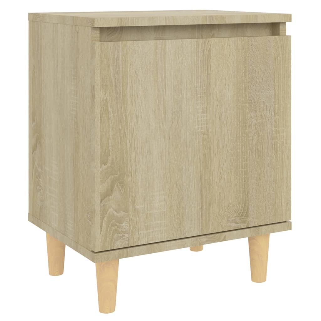 Bed Cabinet with Solid Wood Legs Sonoma Oak 40x30x50 cm - Newstart Furniture