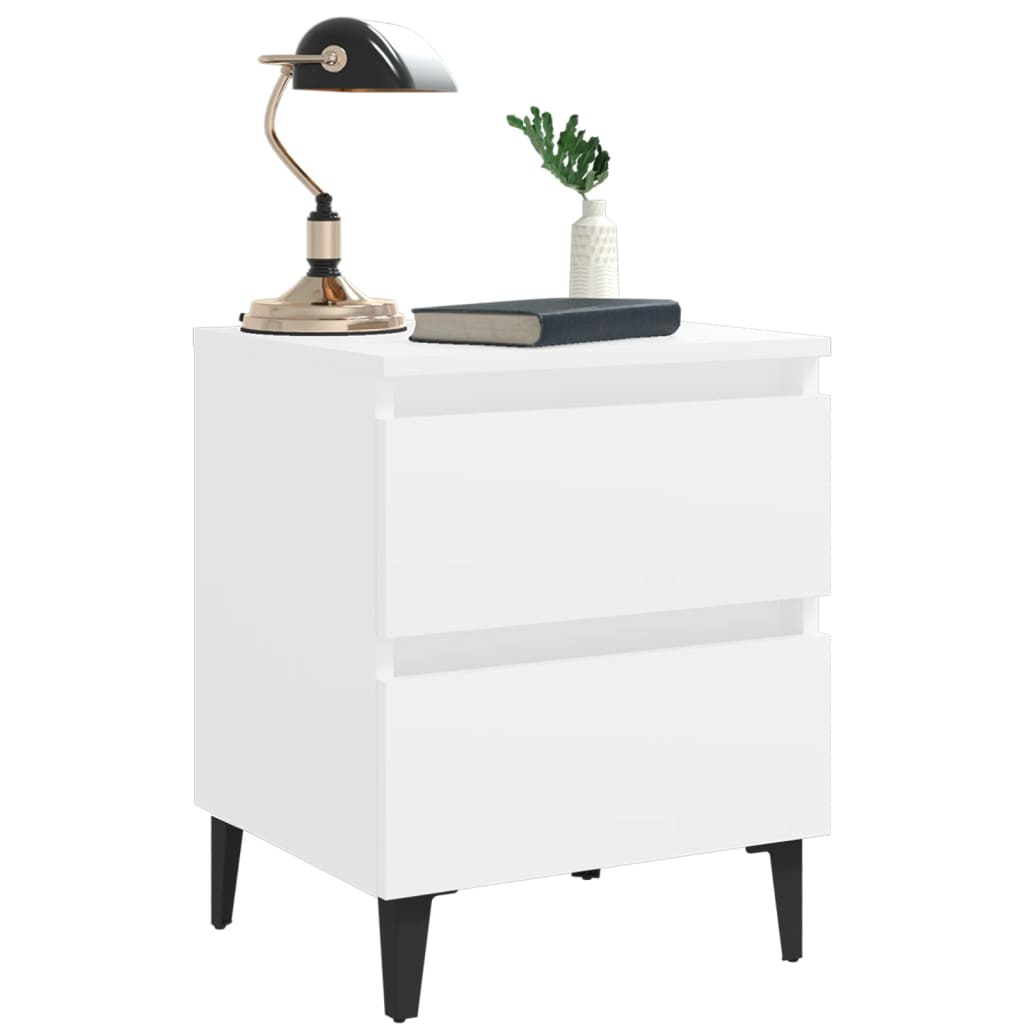 Bed Cabinets 2 pcs White 40x35x50 cm Engineered Wood - Newstart Furniture