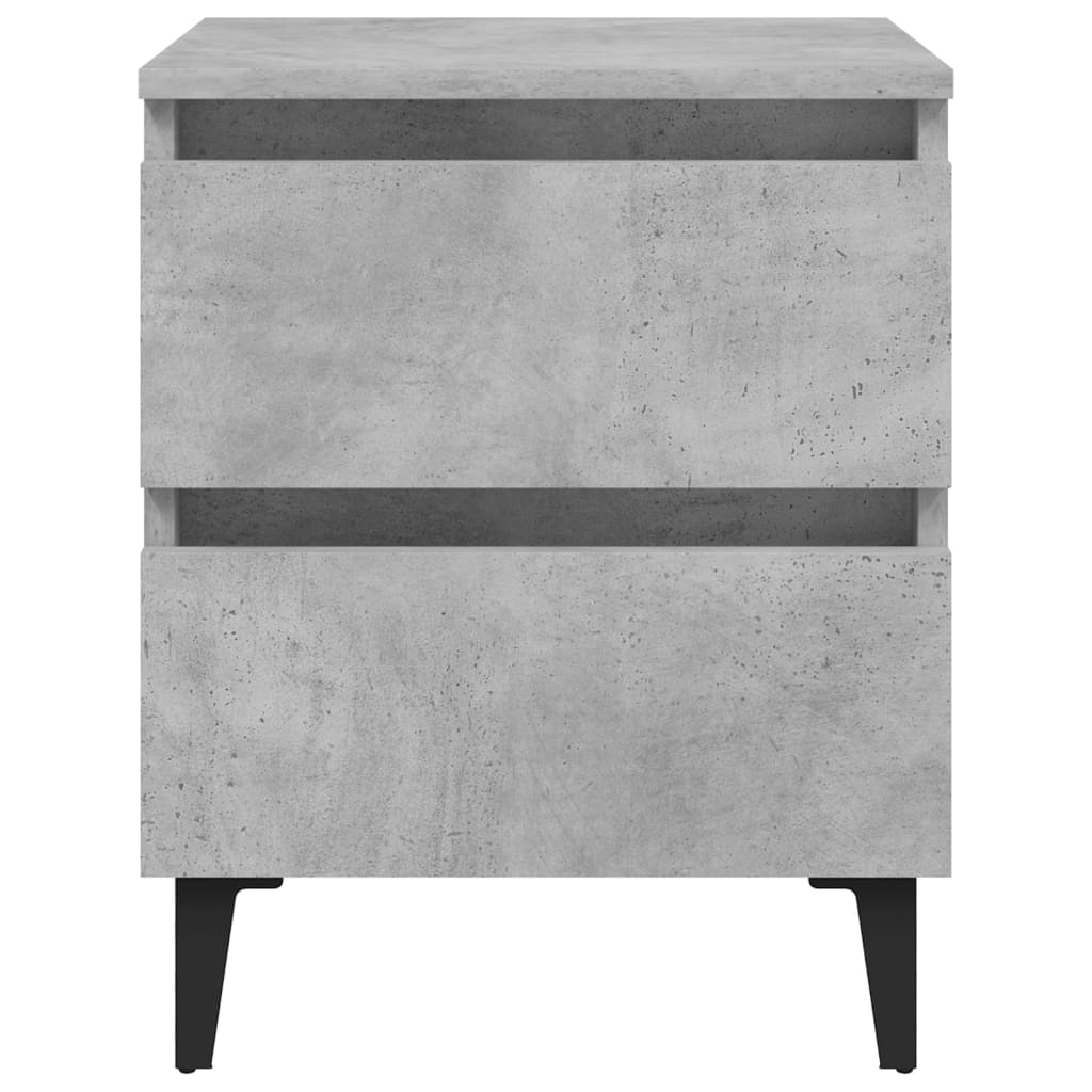 Bed Cabinets 2 pcs Concrete Grey 40x35x50 cm Engineered Wood - Newstart Furniture