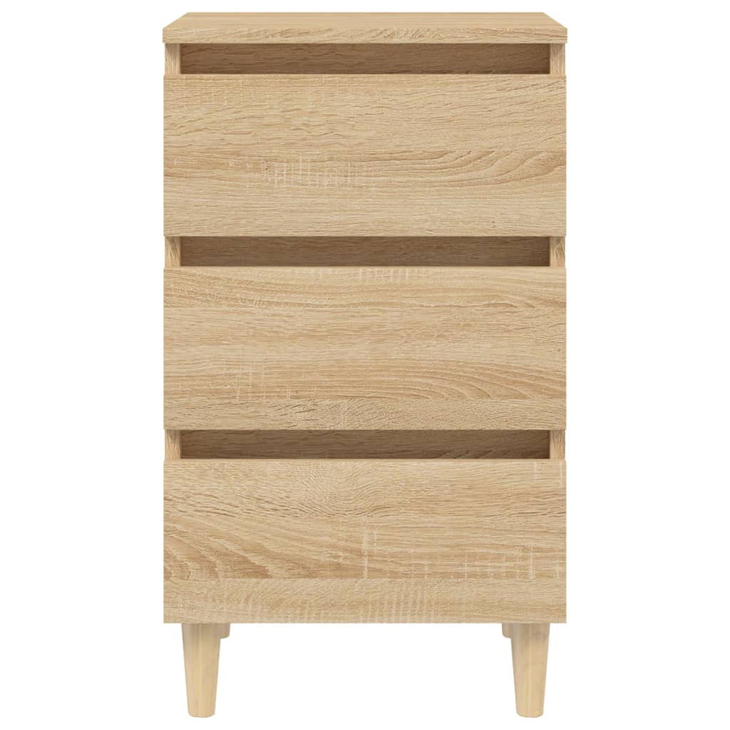 Bed Cabinet with Solid Wood Legs Sonoma Oak 40x35x69 cm - Newstart Furniture
