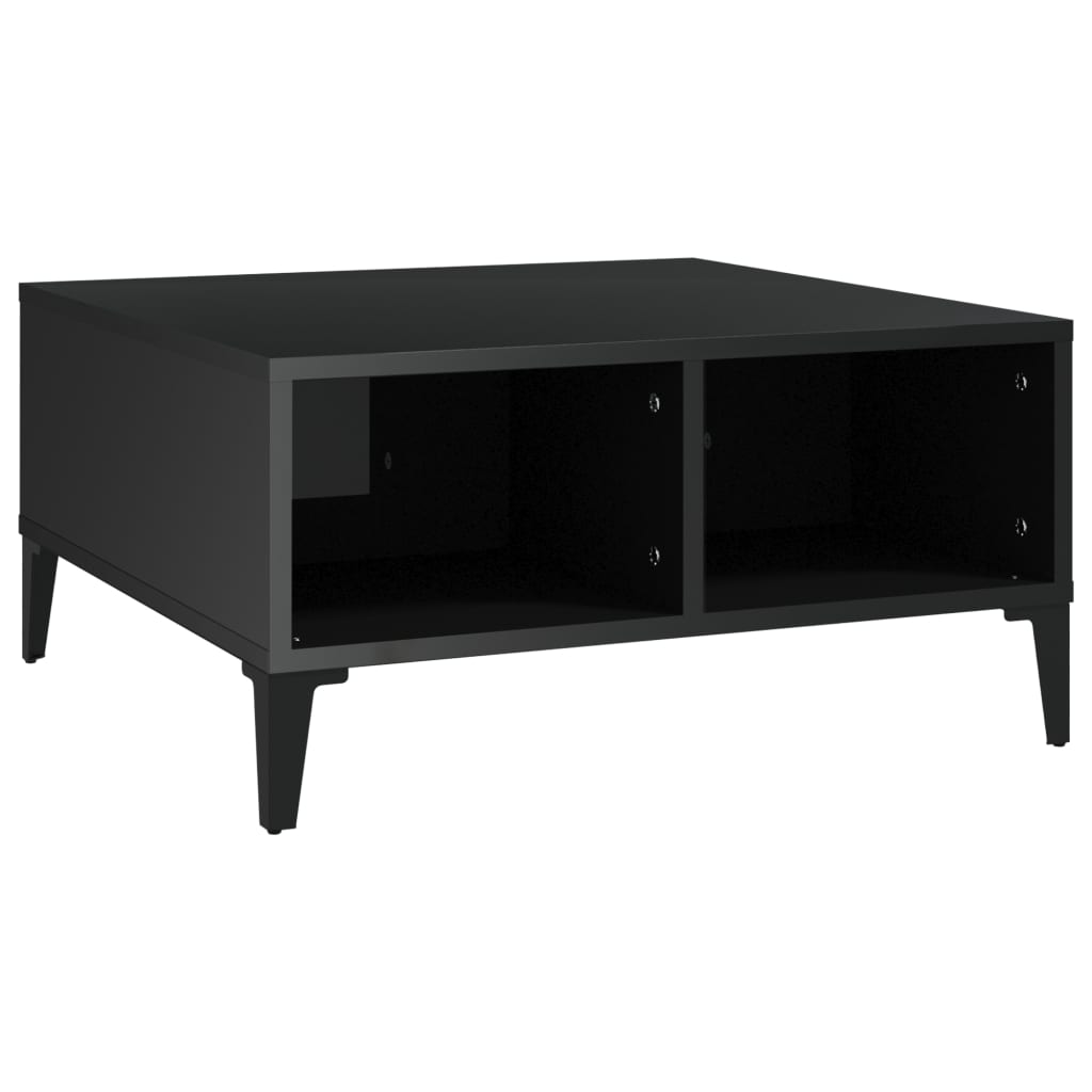 Coffee Table High Gloss Black 60x60x30 cm Engineered Wood - Newstart Furniture