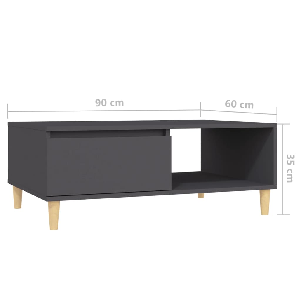 Coffee Table Grey 90x60x35 cm Engineered Wood - Newstart Furniture
