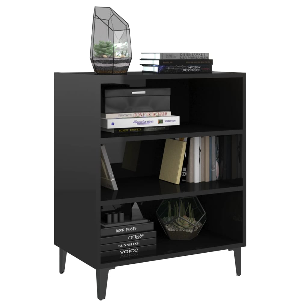 Sideboard High Gloss Black 57x35x70 cm Engineered Wood - Newstart Furniture