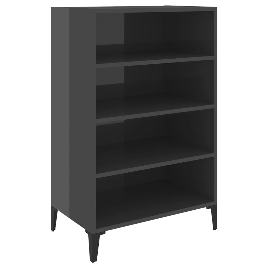 Sideboard High Gloss Grey 57x35x90 cm Engineered Wood - Newstart Furniture