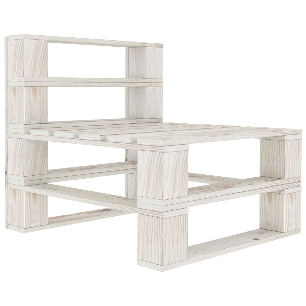 6 Piece Garden Pallet Lounge Set Wood White - Newstart Furniture