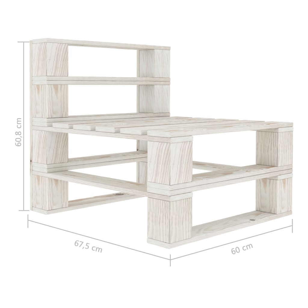 Garden Pallet Sofa White 4-Seater Wood - Newstart Furniture